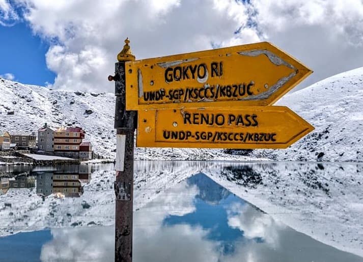 Signboard in Gokyo