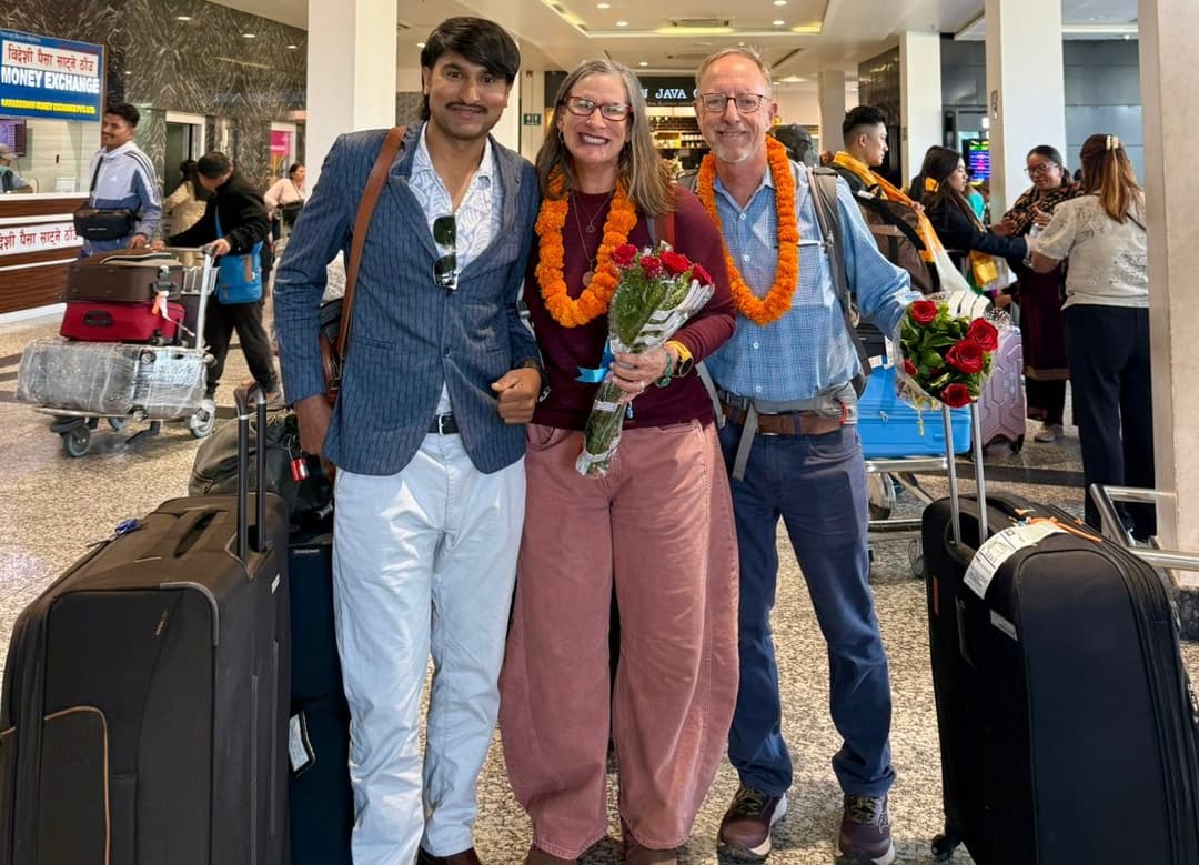 Trekkers at Airport with the Managing Director