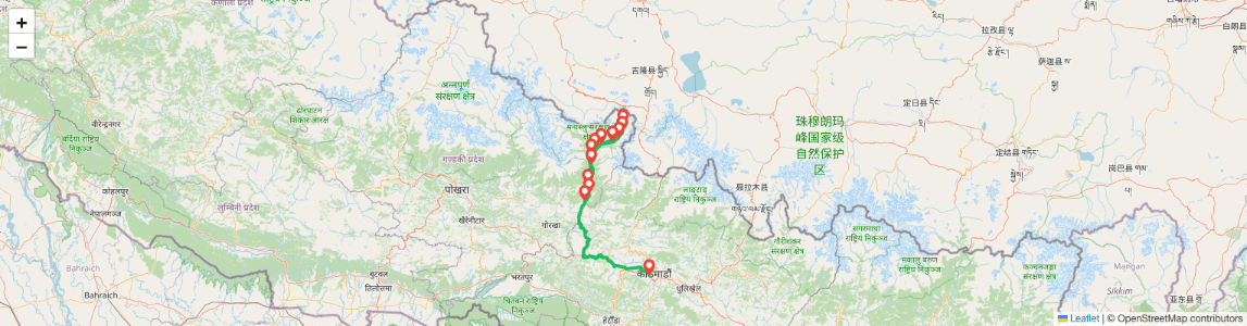 Tsum Valley Trek Map