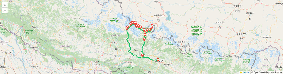 Tsum Valley with Manaslu Circuit Trek Map