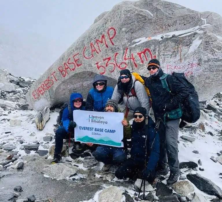 Trekkers at Everest Base Camp