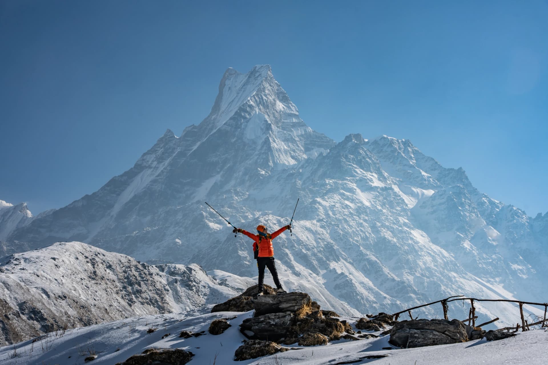 Trekker enjoying at Mardi Himal View Point