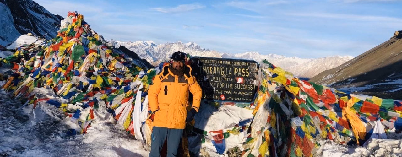 MD Ramhari Adhikari in Thorong La Pass