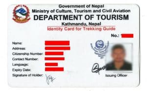 Trekking guide license sample, checking weather a it is fake or genuine